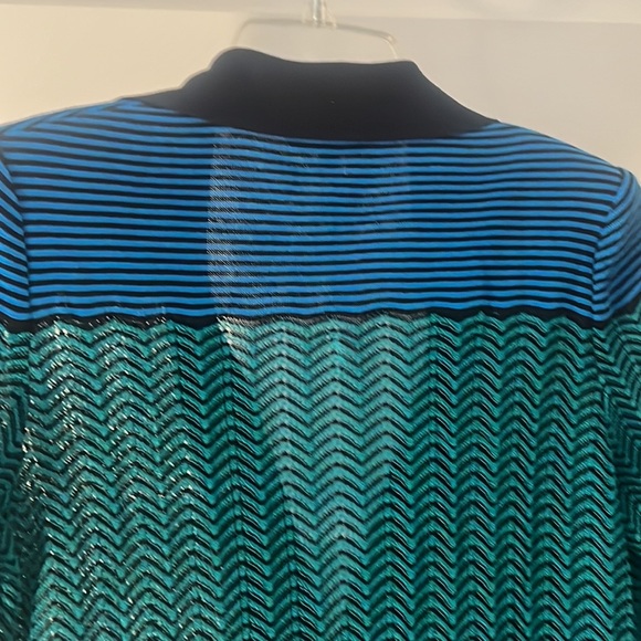 EXCLUSIVELY MISOOK VNeck Cardigan Turquoise Black Women's Size XS Y2K Career - Picture 13 of 14